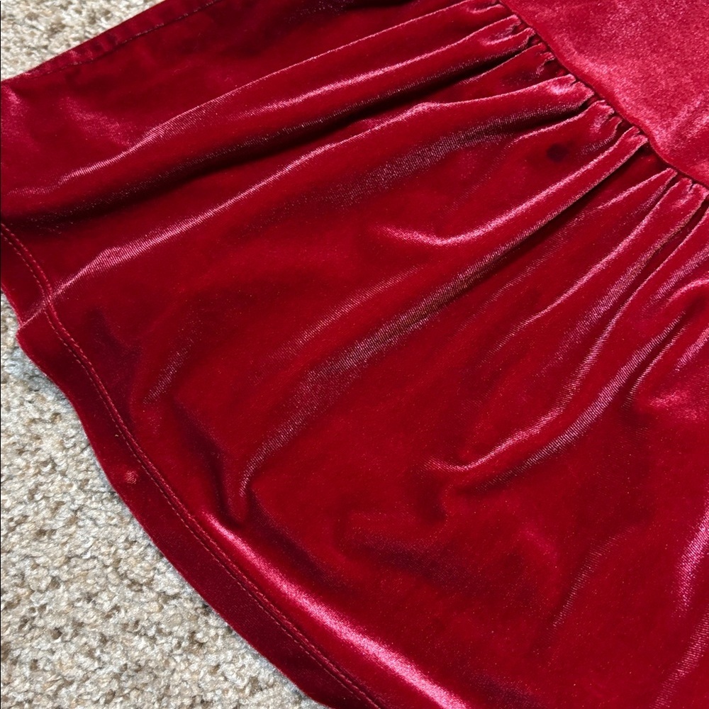 Gap Kids Red Velour Tiered Dress Size 5 | holiday | Christmas | festive | dressy - Picture 2 of 5